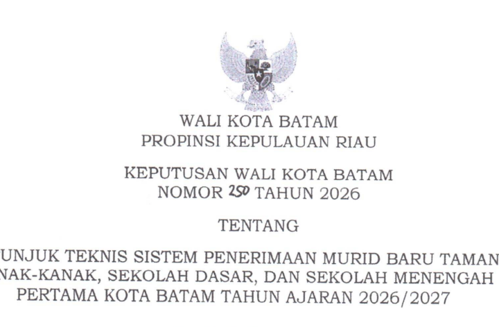 Petunjuk Teknis SPMB T.A. 2026/2027