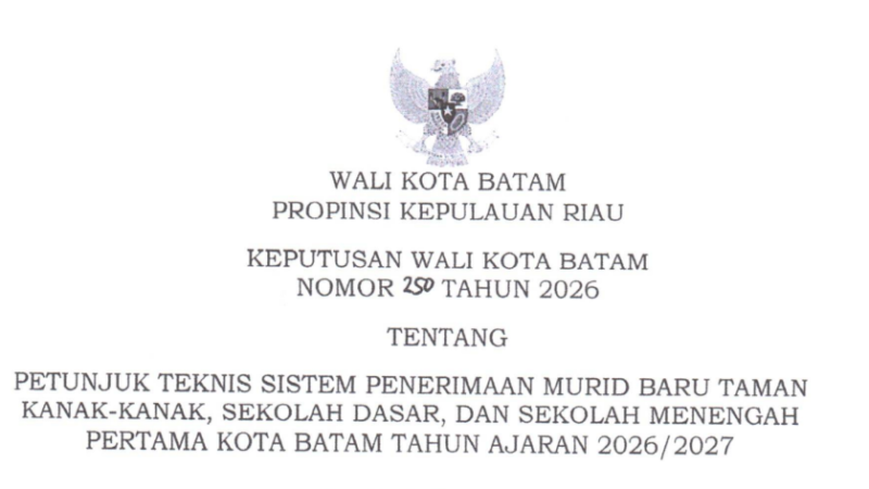 Petunjuk Teknis SPMB T.A. 2026/2027