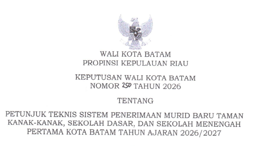Petunjuk Teknis SPMB T.A. 2026/2027